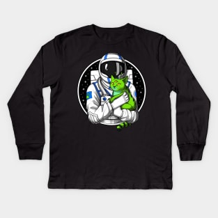 Alien Cat Astronaut Kids Long Sleeve T-Shirt